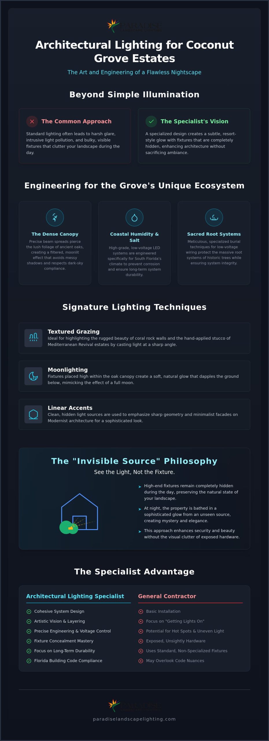 Architectural Lighting Specialist Coconut Grove: The Art of Nightscape Design