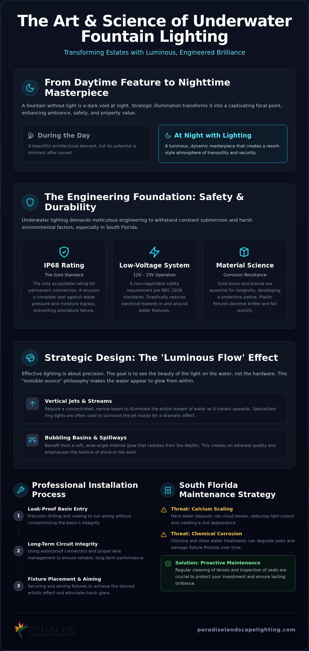 Mastering Underwater Fountain Lighting: Installation Guide