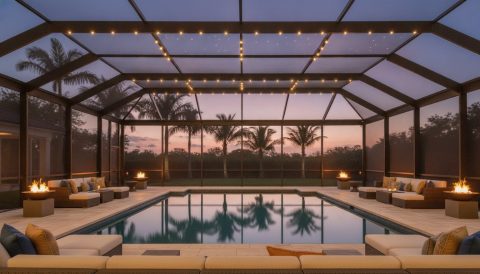 Professional Pool Cage Lighting Installation in Palm Beach
