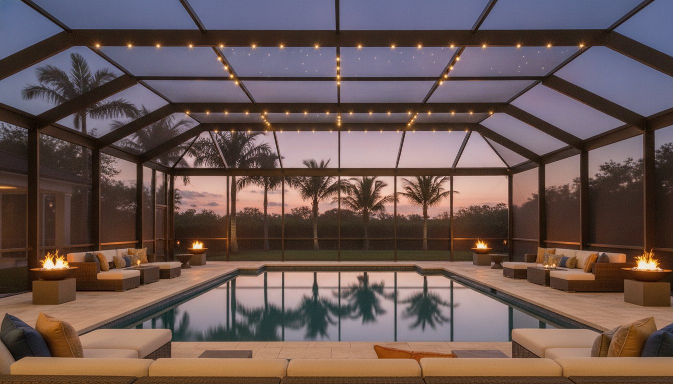 Professional Pool Cage Lighting Installation in Palm Beach