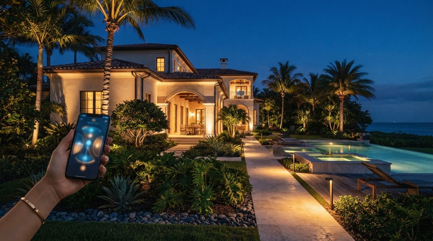 App-Controlled Outdoor Lighting in Palm Beach: The Luxury Estate Buying Guide