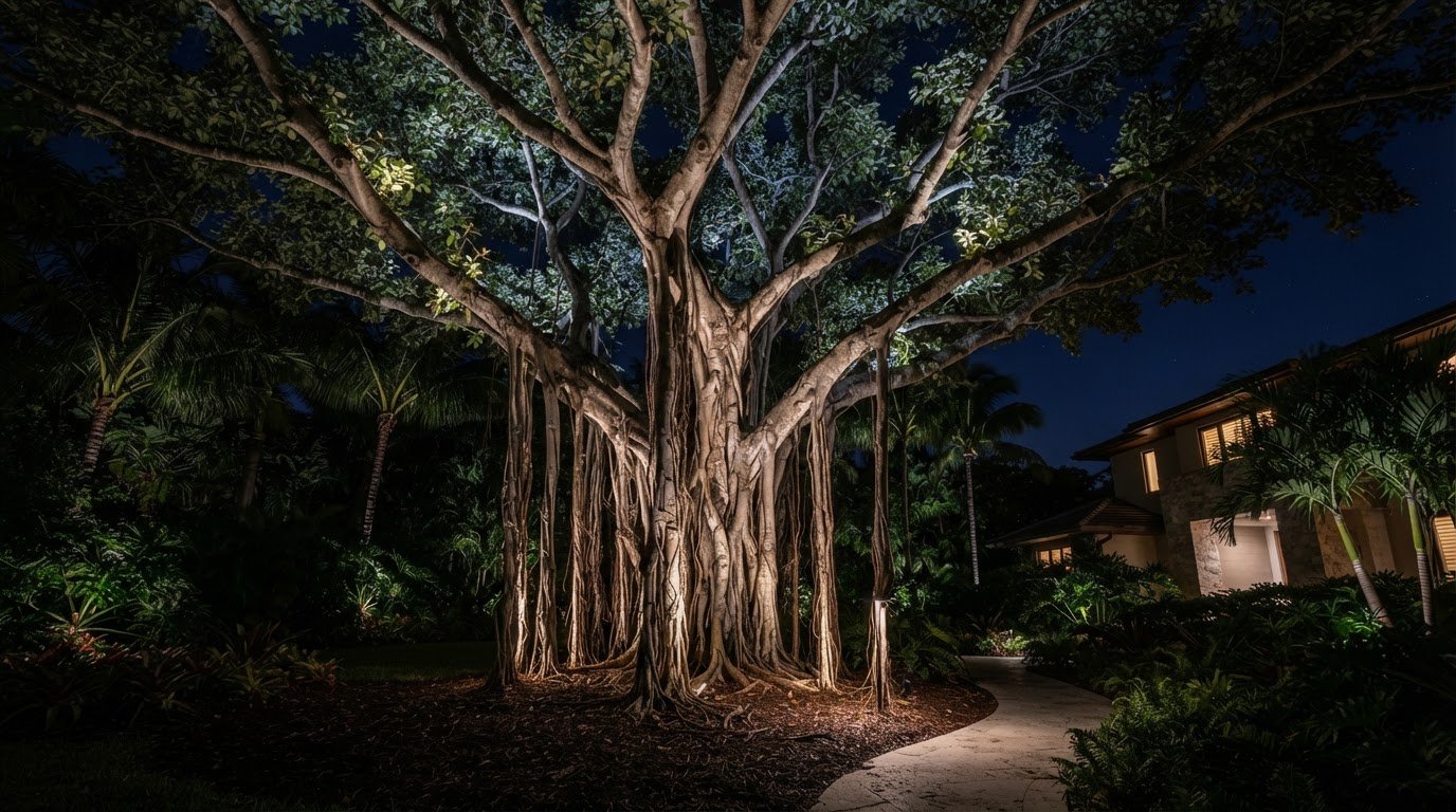 How to Light a Banyan Tree at Night: A Layered Approach