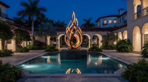 Lighting for outdoor art installations Coral Gables
